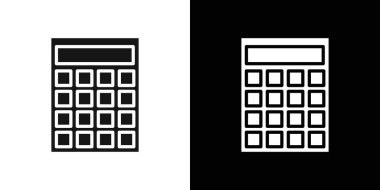 Siyah ve beyaz çizgili siyah çizgi resim vektörünün hesap makinesi koleksiyon işareti