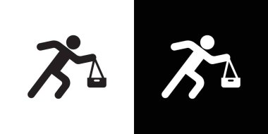 Purse snatcher icon Black line art vector in black and white outline set collection sign clipart