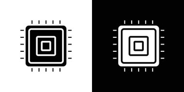 İşlemci simgesi vektör logosu koleksiyonu veya paket grubu