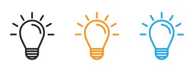 Web uygulaması ui için ampul simgesi vektör logosu koleksiyonu
