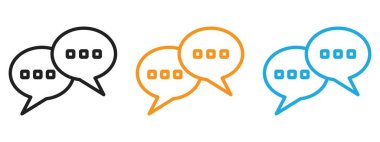 Web uygulaması ui için iletişim simgesi vektör logosu koleksiyonu