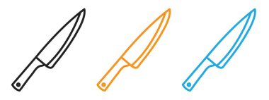 bıçak simgesi vektör logosu web uygulaması ui için koleksiyon seti