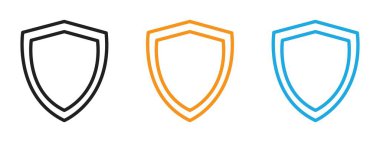 Web uygulaması ui için kalkan simgesi vektör logosu koleksiyonu