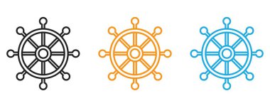 Web uygulaması ui için gemi tekeri simgesi vektör logosu koleksiyonu