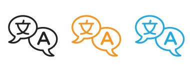 Web uygulaması ui için çeviri simgesi vektör logosu koleksiyonu
