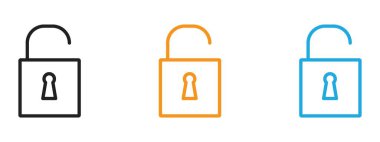 Web uygulaması ui için simge vektör logosunun kilidini aç