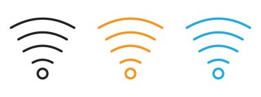 Wifi Sinyal simgesi vektör logosu web uygulaması ui için koleksiyon