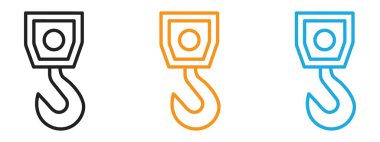 Web uygulaması için Winch hook simgesi vektör logosu koleksiyonu