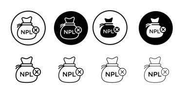 NPL simge logo işareti vektör ana hatları siyah ve beyaz