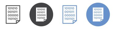 İkili kod simgesi Vektör sembolü ya da imza koleksiyonu siyah ve beyaz ana hatlarıyla belirlendi