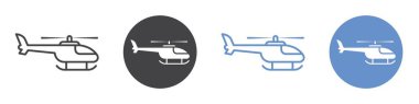 Helikopter simgesi vektör sembolü veya imza koleksiyonu siyah ve beyaz ana hatlarıyla belirlendi