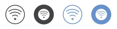 Wifi simgesi vektör sembolü ya da imza koleksiyonu siyah ve beyaz ana hatlarıyla belirlendi