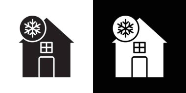 Siyah-beyaz taslak koleksiyon işaretinde serin ev simgesi Siyah çizgi sanat vektörü