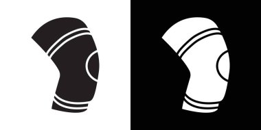 Diz Ortopedik Brace simgesi Siyah çizgi sanat vektörü siyah ve beyaz ana hat koleksiyon işareti