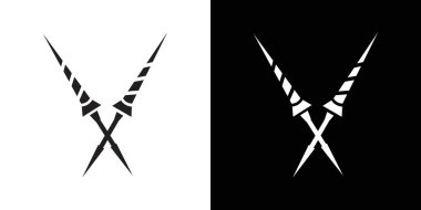 Mızrak simgesi Siyah çizgi sanat vektörü siyah ve beyaz ana çizgi koleksiyon işareti