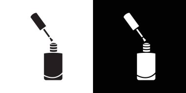 tırnak cilası simgesi siyah çizgi sanat vektörü siyah ve beyaz ana hat koleksiyon işareti ile