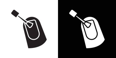 tırnak cilası simgesi siyah çizgi sanat vektörü siyah ve beyaz ana hat koleksiyon işareti ile