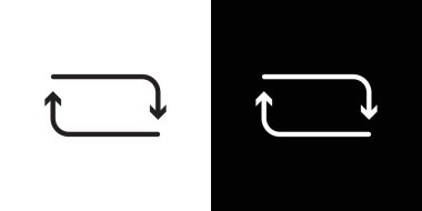 Siyah çizgi sanat vektörünü siyah ve beyaz ana hat koleksiyon işaretinde yeniden yükle