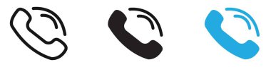 Telefon simgesi vektör çizgisi logosu veya sembol koleksiyon taslak biçimi