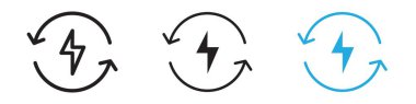 Alternatif enerji ikonu vektör çizgisi logosu veya sembol koleksiyon özet biçimi