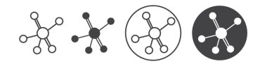 Antioxidant icon set in thin line outline style and linear vector sign