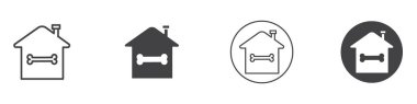 Pet House simgesi ince çizgi ana hatları ve doğrusal vektör işareti ile ayarlandı