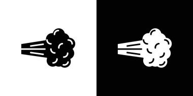 Hava sprey bulutu simgesi doğrusal logo işareti koleksiyonu siyah ve beyaz