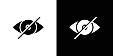 Simge doğrusal logo işaretini siyah ve beyaz olarak gizle