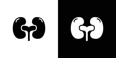 İnsan böbreği simgesi doğrusal logo işaretleri siyah beyaz koleksiyon olarak ayarlandı