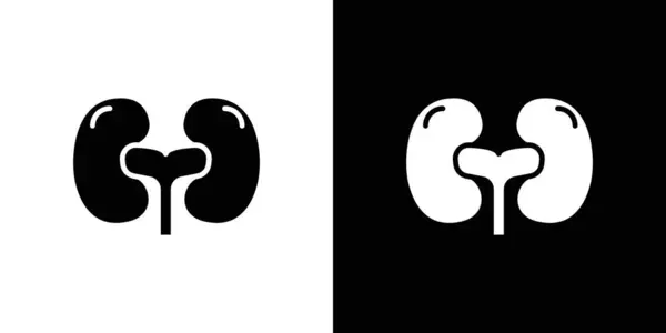 İnsan böbreği simgesi doğrusal logo işaretleri siyah beyaz koleksiyon olarak ayarlandı