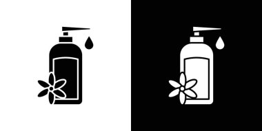 Nemlendirici losyon şişesi simgesi doğrusal logo işareti koleksiyonu siyah ve beyaz