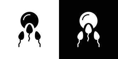 Yumurta sperm simgesi tarafından dölleniyor. Lineer logo siyah ve beyaz olarak toplanıyor.