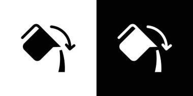 Simge doğrusal logo işaretleri siyah ve beyaz olarak dökülüyor