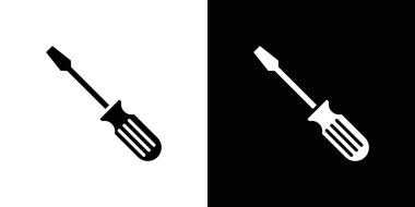 Tornavida simgesi doğrusal logo işareti koleksiyonu siyah ve beyaz