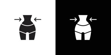 Zayıf ağırlık kaybı simgesi doğrusal logo işareti koleksiyonu siyah ve beyaz olarak ayarlandı