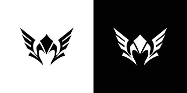 Valkyrie simgesi doğrusal logo işareti koleksiyonu siyah ve beyaz