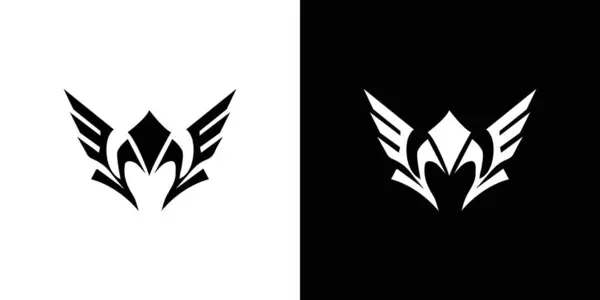 Valkyrie simgesi doğrusal logo işareti koleksiyonu siyah ve beyaz