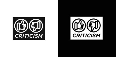 Eleştiri simgesi vektör logosu koleksiyonu ya da paket grubu