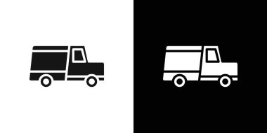 dağıtım kamyonu ikonu vektör logosu koleksiyonu veya paket grubu