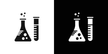 Laboratuvar test simgesi vektör logo kümesi koleksiyonu veya paket grubu