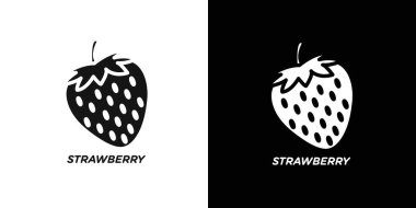 Çilek simgesi vektör logosu koleksiyonu veya paket grubu