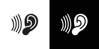 Etkin dinleme simgesi vektör logo kümesi koleksiyonu veya paket grubu