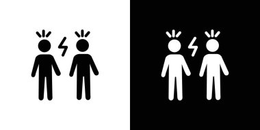 Kızgın insanlar simge vektör logo kümesi koleksiyonu veya paket grubu ile çakışıyor