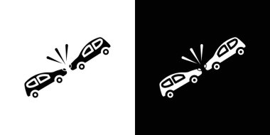 araba kazası simgesi vektör logosu koleksiyonu ya da paket grubu