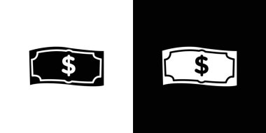 Dolar banknotu para simgesi vektör logosu koleksiyonu veya paket grubu