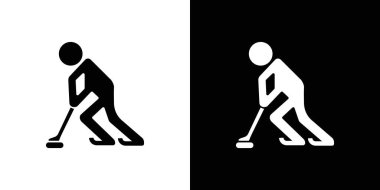 Hokey oyuncusu simge vektör logo kümesi koleksiyonu veya paket grubu