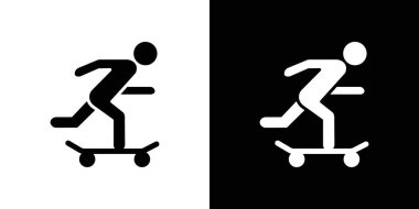 Kaykay simgesi vektör logosu koleksiyonu ya da paket grubu