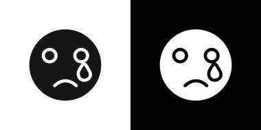 Ağlayan ikon doğrusal vektör grafik işareti veya web uygulaması ui için sembol