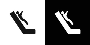 Eğri simgesinde kayan adam doğrusal vektör grafik işareti veya web uygulaması ui için belirlenmiş sembol