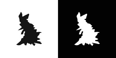 Birleşik Krallık harita simgesi doğrusal vektör grafik işareti veya web uygulaması ui için sembol